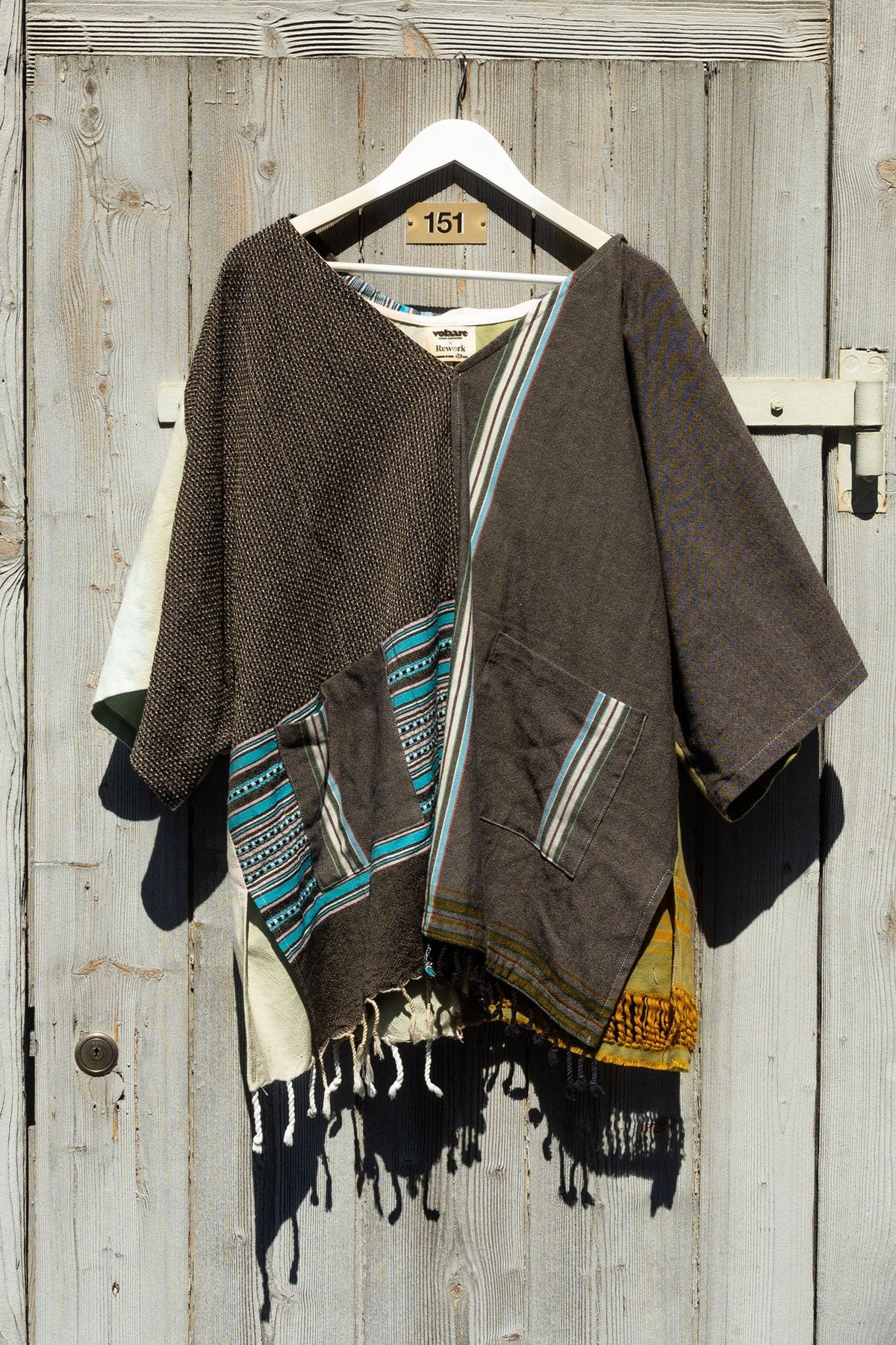 Volaare x Rework Poncho, Unikat aus Hammamtuch